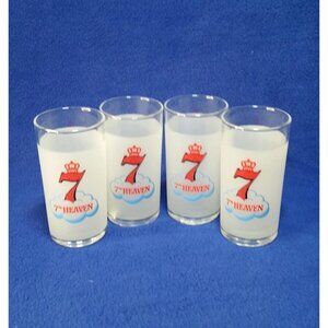 Libbey Seagram's 7th Heaven Frosted Cocktail Glass Set of 4 Home Bar Mancave